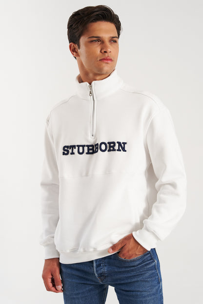 White Half-Zip Hoodie